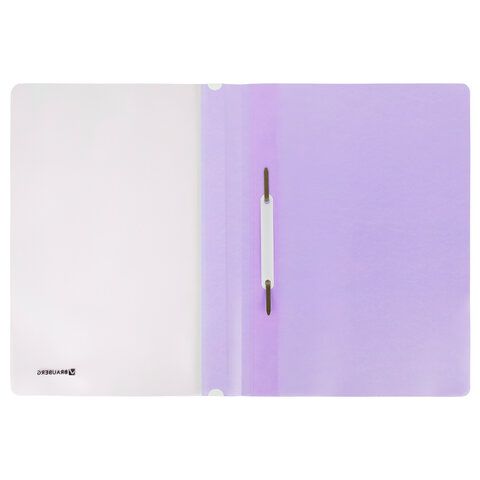 Папка скоросшиватель с прозр верхн лист BRAUBERG А4 лиловый 1/25 (Клиент)