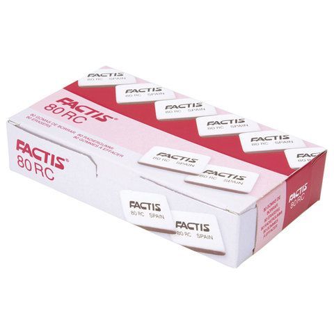 Ластик  28х20х7мм белый прямоугольный FACTIS 80 RC 1/80