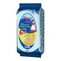 Салфетки влажные House Lux универсальные антибактериальные 6 в 1 для уборки (80) 1/20