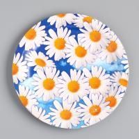 Тарелка картон с рисунком d-180 Ромашки 100/100