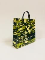 Пакет с пластмассовыми ручками (35х33+10) Хаки малый 10/50