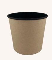 Контейнер бумажный 400мл d-100 крафт внутри черный OSQ ROUND BOWL BLACK WOOD 30/600