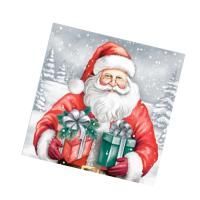 НГ Салфетки (33х33) 3-сл Дедушка Мороз с подарками (20) 1/12