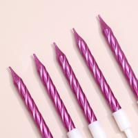 Свеча для торта Спираль фиолет металлик 10шт 1/600