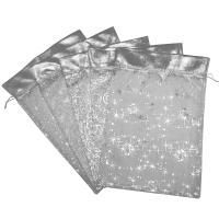 Подарочный мешок текстильный ОРГАНЗА СЕРЕБРО МИКС 25х35см 1/50/250