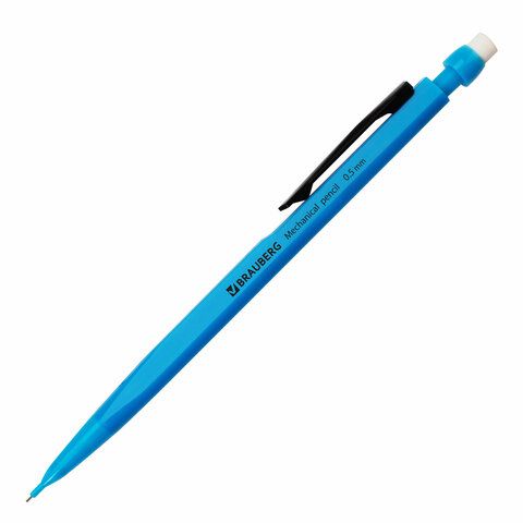 Карандаш мех. 0,5мм НВ ластик корпус ассорти Classic BRAUBERG 1/12 (вывод)