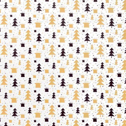 НГ Бумага упаковочная 70х100см ЗОЛОТАЯ СКАЗКА Black Gold White 10дизайнов 105г/м2 1/50