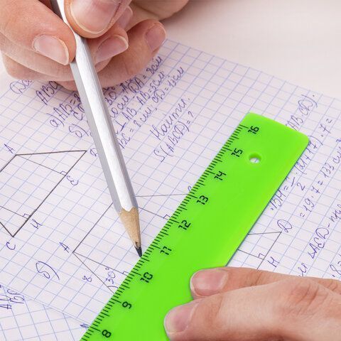 Линейка пластик 16 см ПИФАГОР, непрозрачная, неоновая, ассорти, 210603