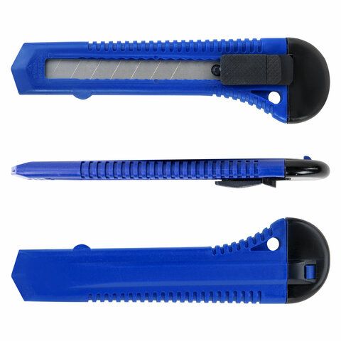 Нож канцелярский 18мм с фиксатором упаковка с европодвесом STAFF EVERYDAY 1/24/576