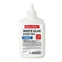 Клей ПВА 125г бумага картон дерево BRAUBERG 1/40