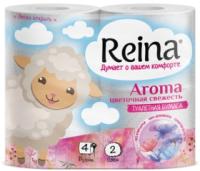 Туалетная бумага евро 2сл белая 4штх18м Reina Aroma Цветочная Свежесть 1/12