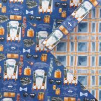 Бумага подарочная крафт Джентельмен 70х100см. 75г/м2 1/10/400