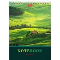 Блокнот 80л А5 131х198мм клетка гребень жесткая подложка обл мел.картон Зеленые долины Хатбер 1/56