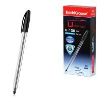 Ручка шариковая масляная черная 0,3мм узел 1мм прозр корп ERICH KRAUSE U-108 1/12