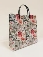 Пакет с пластмассовыми ручками (30х30+10) объемный Париж 10/50