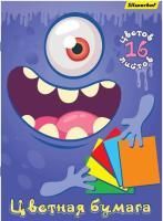 Цветная бумага А4 16л 16цв офсетная Монстрики Silwerhof 1/50
