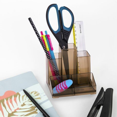 Подставка-органайзер 109х95х101,5мм 5 отделений тонированная Contract Brauberg 1/12