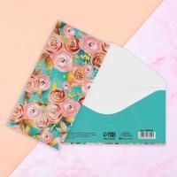 Конверт для денег 16,5х8см Цветочная фантазия 10/10