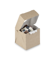 Коробка для капкейков/маффинов с окном 100х100х100мм на 1шт картон OSQ MUF 1 25/300 