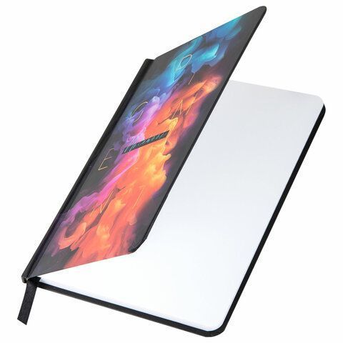 Блокнот 96л А6 109х148мм клетка твердая обложка на резинке BRAUBERG Pigment 1/36