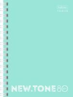 Записная книжка А6 80л гребень клетка обл мел картон NEWtone PASTEL МЯТА 1/6/96