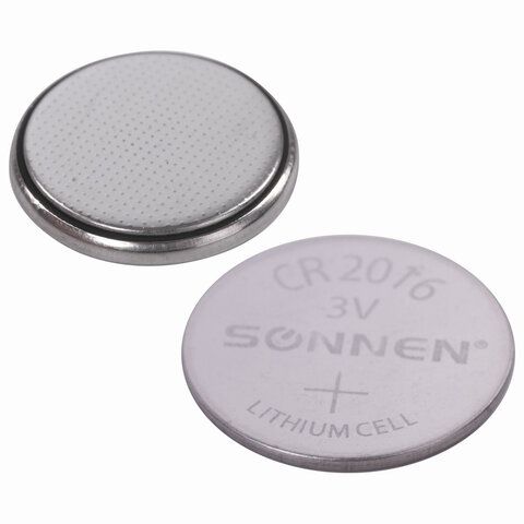 Элемент питания SONNEN CR2016 литиевая 1 шт в блистере (отрывной блок)1/20 (вывод)
