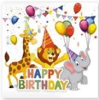 Салфетки (33х33) 3-сл С Днем Рождения (20) 1/15