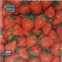 Салфетки (33х33) 3-сл Home Клубника (20) 1/12