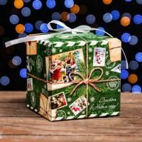 НГ Подарочная коробка 10х10х10см Подарок 1/10/600