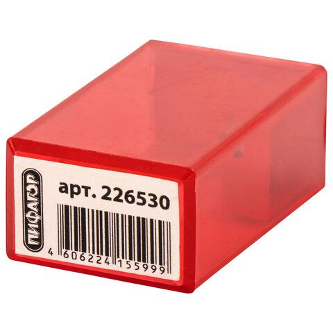 Точилка с контейнером прямоугольная пластиковая тонированный корпус ассорти Пифагор 1/24/720