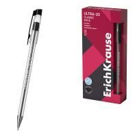 Ручка шариковая масляная черная 0,7мм линия 0,3мм прозр корп ERICH KRAUSE ULTRA-20 1/12