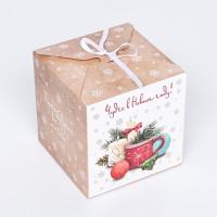 НГ Подарочная коробка 14х14х14см Чудес в Новом году 10/300