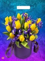 Пакет с вырубной ручкой (31х40)-60 Желтые тюльпаны ламинат Тико 50/500