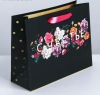 Пакет подарочный ламинированный (30x26х9) Счастье в мелочах 1/3/120