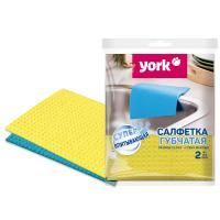 Салфетка губчатая (18х20) целлюлоза 2шт YORK 1/30