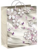 Пакет пластиковый (24х26+10)-140 Жемчужные цветочки Тико 1/40 Пакет пластиковый (24х26+10)-140 Жемчужные цветочки Тико 1/40