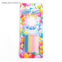 Свеча для торта с держателями Яркая полоска, 24 шт. и 12 подставок  1/288