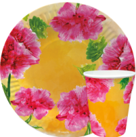 Стакан бумажный 250мл Пионы 50/1000