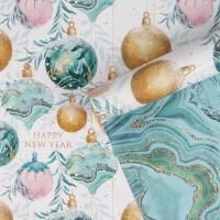 НГ Бумага подарочная 70х100см Елочные шары двухсторон глянец 75г/м 1/10