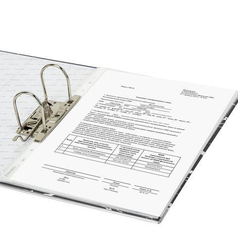 Папка-регистратор А4 75мм STAFF с мраморным покрытием черная  с уголком съем механ 1/50 (Клиент)