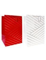 Пакет подарочный бумажный (36х54х30) Яркая диагональ 1/20