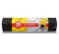 Мешок для мусора 180л рулон ПВД (90х110)-30 с завязками черный СТАНДАРТ 60,5г Ромашка (10шт) 1/12