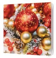 НГ Салфетки (33х33) 3-сл Красные шары (20) 1/15