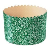 Форма бумажная для куличей d-110мм h-85мм Зеленая флора 100/1900