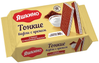 Продукты, Яшкино Вафли тонкие с какао и молоч кремом 144г 1/26