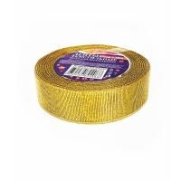 Лента упаковочная текстиль 25мм х 20м 4 золото 1/1