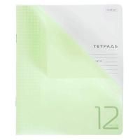 Тетрадь 12л клетка с пласт обложкой Хатбер 1/140