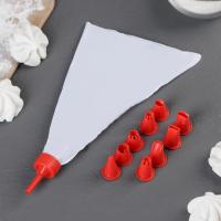 Мешок кондитерский 28х19х3см + 10 насадок Доляна 1/144