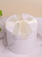 Подарочная коробка круглая 13,5х13,5х11см Звездное небо белый 1/1