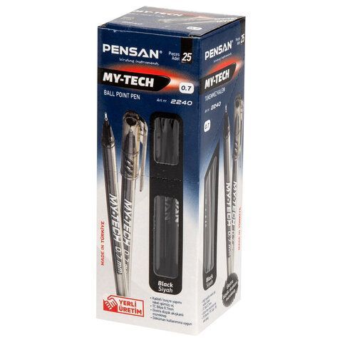 Ручка шариковая масляная черная 0,7мм линия 0,35мм PENSAN My-Tech 1/25